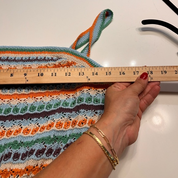Line & Dot Multicolored Jenn Crochet Tank Size Medium - Picture 10 of 10